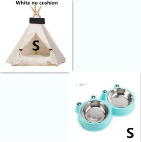 cat kennel wooden pet nest (Option: White no cushion-Set1)