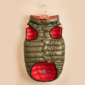 Winter Warm Down Cotton Dog Clothes (Option: Orange Army Green-XL)