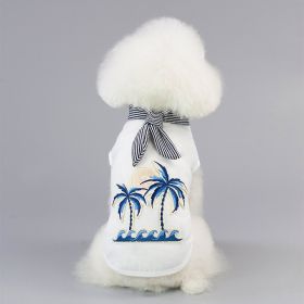 Coconut tree embroidery from pet clothing (Option: White-XXL)