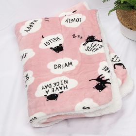 Pet Cotton Pad Thickened To Keep Dogs And Cats Warm (Option: Pink-75x100cm)