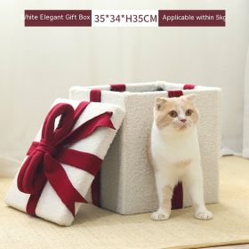 Fully Enclosed Foldable Cat Nest Four Seasons Universal Gift Box House Ins Style (Option: Carton Packaging-White)
