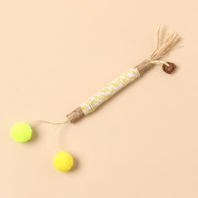 Molar Polygonum Multiflorum Feather Cat Teaser With Bell (Option: Yellow Rope Double Ball)