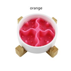 Pet Licking Pad Silica Gel Sucker Anti-choke (Option: Orange-8cm)