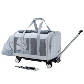 Large Pet Trolley Bag Cat (Option: Light Gray-Average Size)