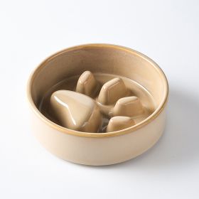 Japanese Style Ceramic Pet Cat And Dog Bowl (Option: Medium-Brown)
