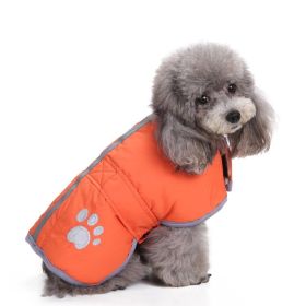 Reflective Dog Cotton Clothes Winter (Option: Orange Two Sides-3XL)