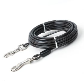 Double Hook Wire Rope Dog Leash (Option: Black Double Zinc Alloy-5mm, 10 M)