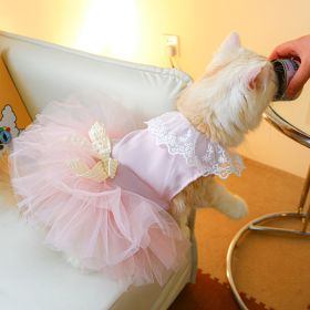 Pet Clothing Cat Clothes Lace Cat (Option: Pink-XL)